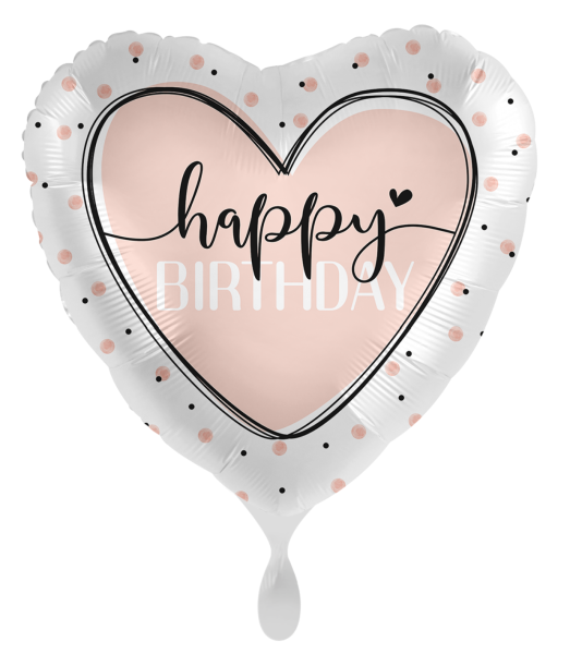 Folienballon - Happy Birthday, Herzform - ø 43cm